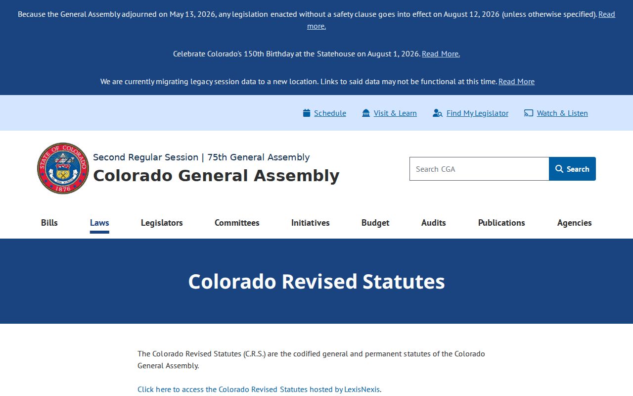 Hinsdale County Clerk of Court records and Colorado Revised Statutes portal