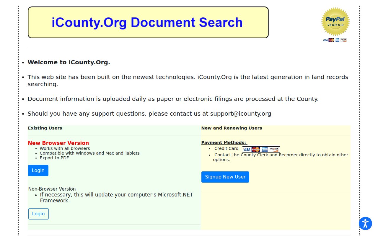 Hinsdale County Clerk of Court records and iCounty recorder document search