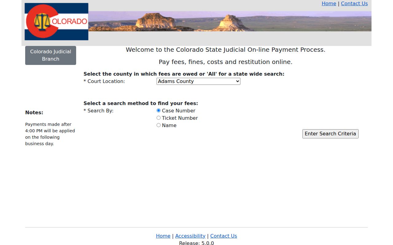 Hinsdale County court records Colorado Judicial online payment portal