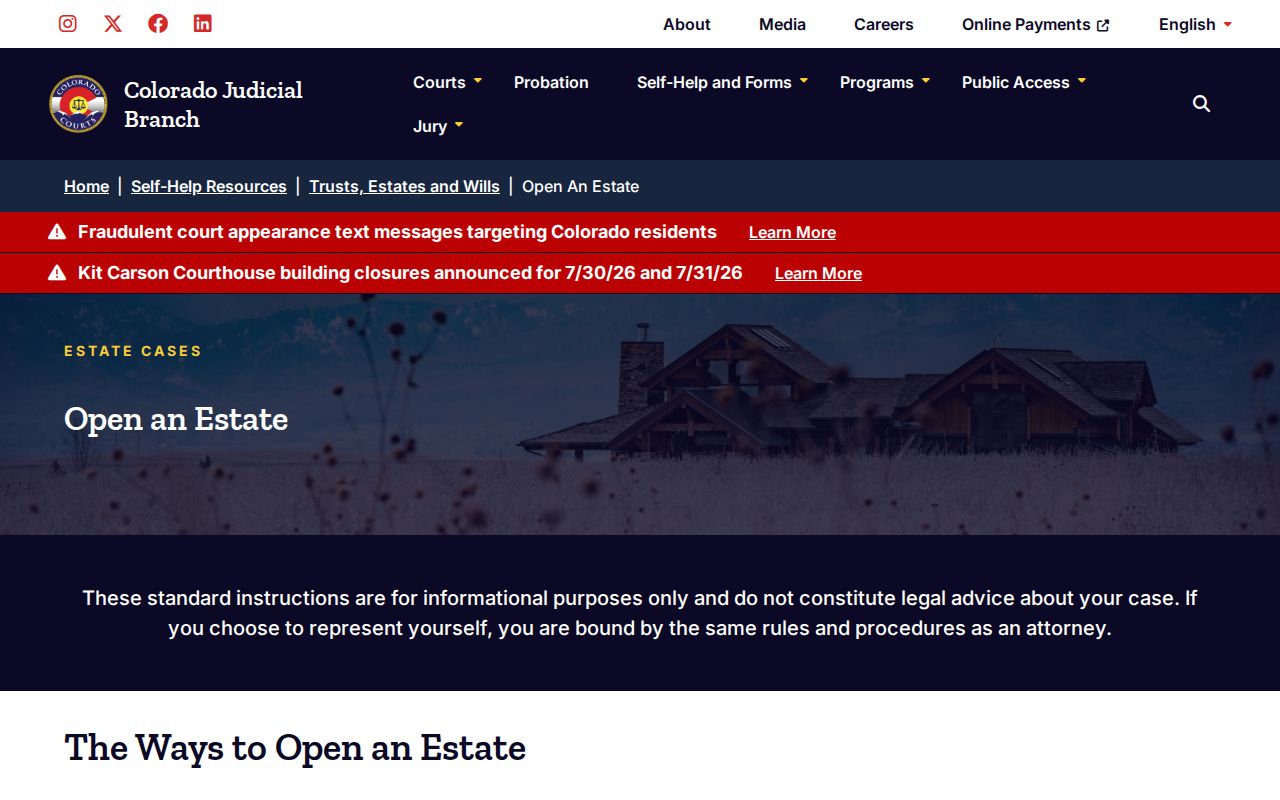 Hinsdale County court records open estate probate resource