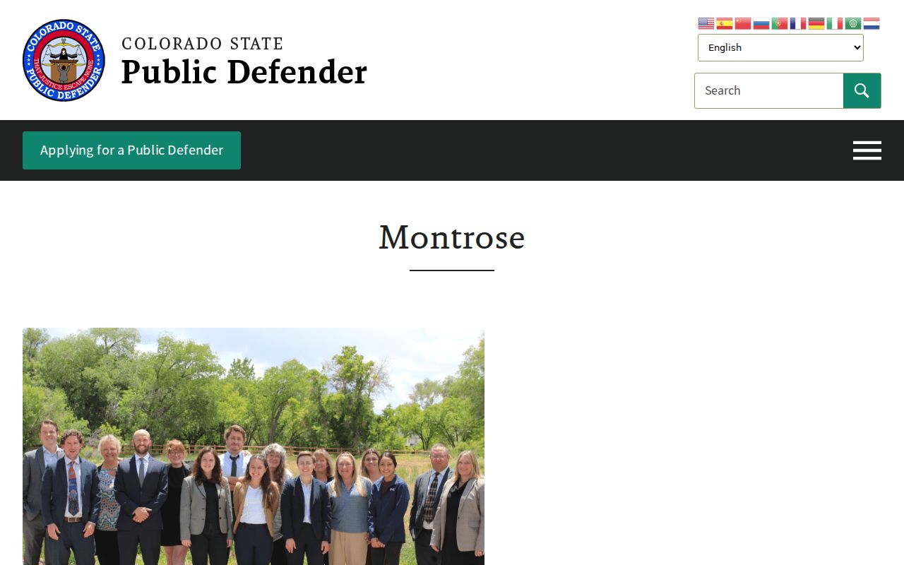 Hinsdale County criminal court records Montrose Public Defender office page
