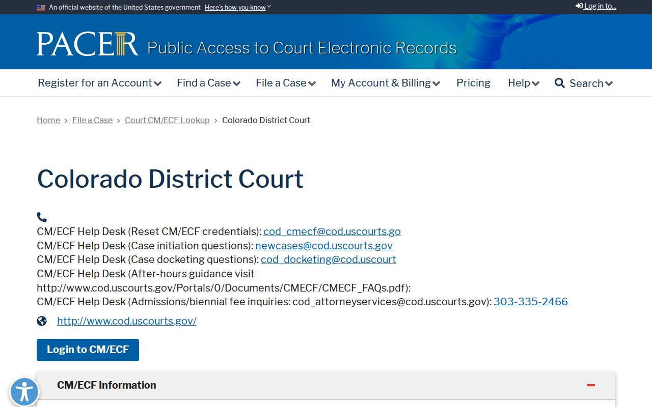 Hinsdale County District Court records and PACER District of Colorado lookup
