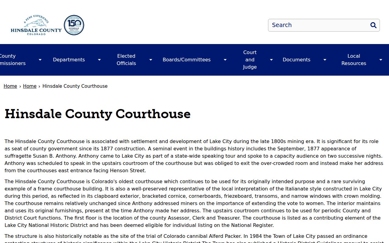 Hinsdale County court records historic courthouse