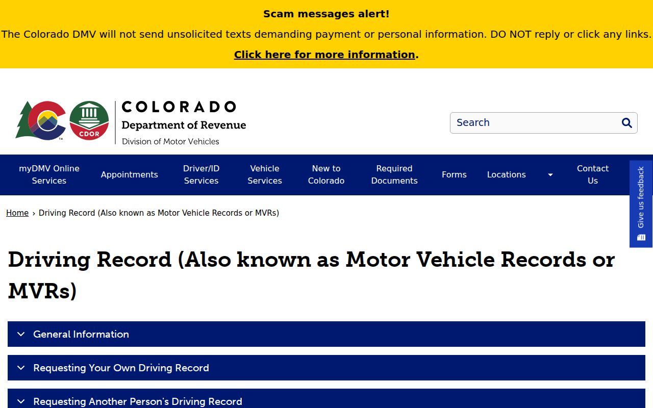 Hinsdale County traffic court records Colorado DMV motor vehicle record page